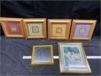 6 Various Size Pictures & Frames