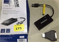 USB to HDMI and HDMI to VGA adapters, not tested