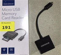 Micro USB memory card reader, not tested