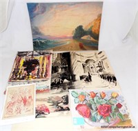 Antique Continental Watercolour Paintings
