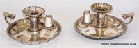 A Pair of Victorian Silver Plated Chambersticks