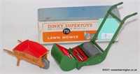 Dinky 751 Lawn Mower & 105B Wheelbarrow