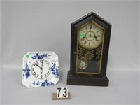 2 PIECES STEEPLE CLOCK WITH KEY & PENDULUM: