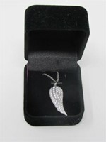 .925 SILVER WING PENDANT NECKLACE: