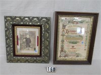 (2) VINTAGE FRAMES WITH LORD'S PRAYER & YOUNG BOY: