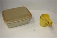 Tupperware Container & Measuring Cups