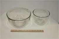 2 Glass Mixer Bowls