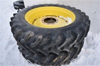 2- Firestone 380/80R38 Tractor Tires & Rims