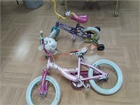 2 small child's bikes bicycles