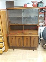Vintage wood china cabinet, 48 w x 15 d x 68 t