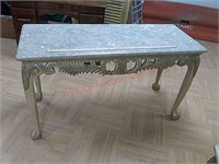 Ornate hall table, approx 53 w x 21 d x 31,