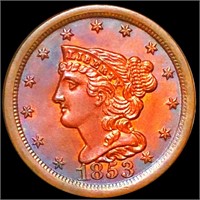 1853 Braided Hair Half Cent UNCIRCULATED