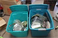 Generous Lot of Glassware With 2 Totes & Lids