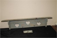 Distressed Wood Heart Shelf