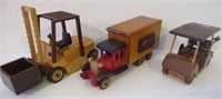 (3) Wood items including wood truck, wood fork