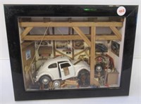 Volkswagen Beatle in display case. Case Measures: