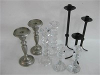 Glass & Metal Candle Stick Holders
