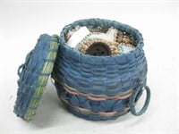 5" Painted Basket w/ 2 African Style Belts
