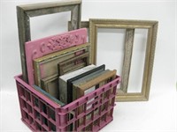 20 Picture Frames, Antique to New, Some With Glass