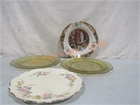 Pair 11" Depression Plates + 2 Other Plates