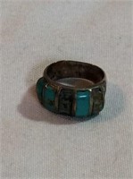 Sterling silver turquoise stone ring missing one