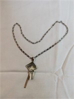 Sterling silver  Figaro necklace with the charm