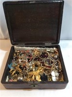 Decorative box with miscellaneous jewelry