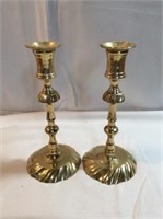 Set of 2  brass candlestick holders