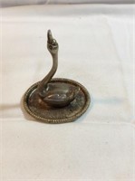 Silver plated brass swan ring holder