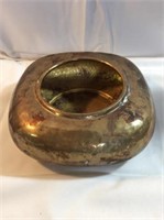 Hammered brass flower pot