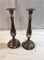 Silver plated brass candlestick holders