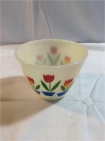 Vintage fire king tulip grease bowl