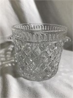 Crystal glass bowl with handles