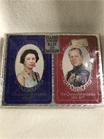 The queen Silver Jubilee playing cards set brand
