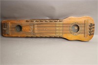 EARLY WOODEN STRINGED INSTRUMENT 8X2X28