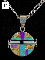 Contemporary Opal Inlay Pendant