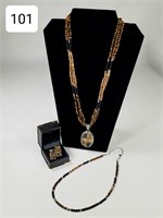 TF Sterling Inlay Gemstone Jewelry Set