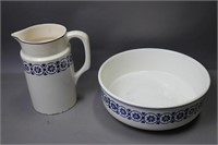 CERAMIC PITCHER AND BOWL