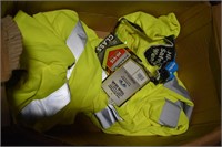 box of loose safety shirts