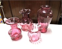 Cranberry Glass Vases
