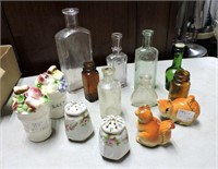 Antique Bottles & Salt & Pepper Shakers