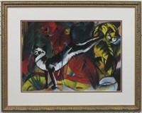 3 Cats Giclee By Franz Marc