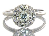 14kt Gold Antique 1.00 ct Diamond Cluster Ring