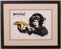 Chimp W Banana Gun By Banksy Giclee