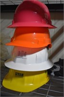 4 hard hats