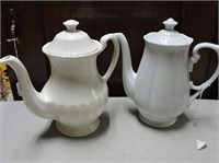 Pair Ironstone Teapots