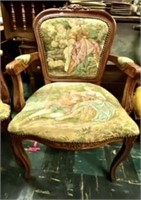 French Provincial Ornate Carved Arm Chair #1