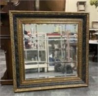 Black & Gold Ornate Mirror  40"W x 40"H