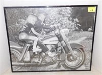 Young Kids On Harley Davidson Picture (20 x 16)