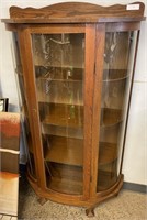 NICE BOW FRONT CHINA CABINET 60" X 12" NO SHIPPING